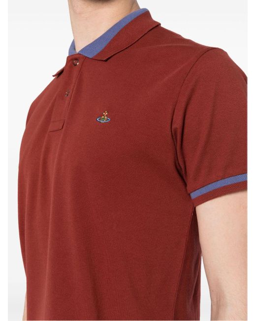 Vivienne Westwood Orb-embroidered Cotton Polo Shirt for men