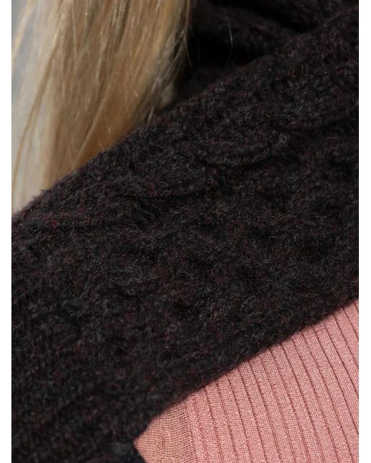 Fendi Black Cable-Knit Turtleneck Sweater