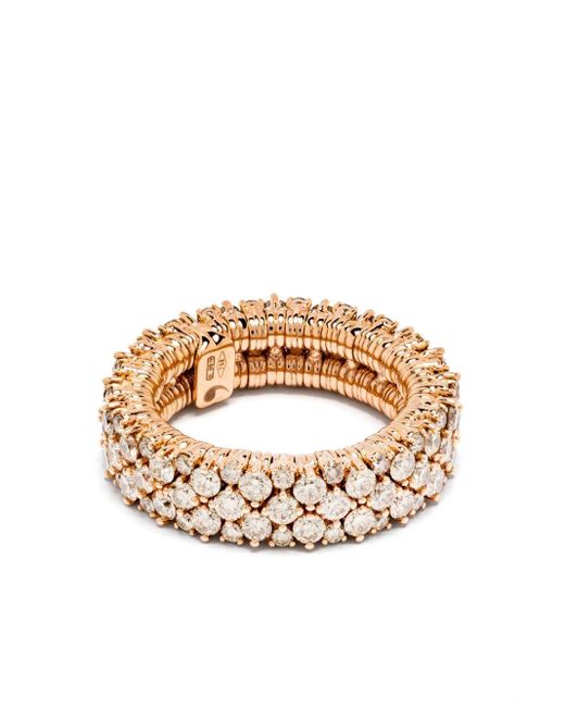 ’ROBERTO DEMEGLIO White 18kt Rose Gold Diamond Stretch Ring