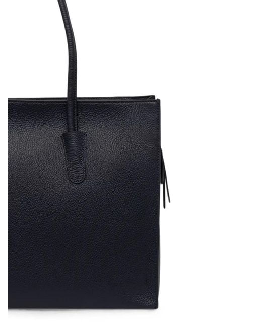 Coccinelle Black Large Myrtha26 Logo-Embossed Grained Leather Tote Bag