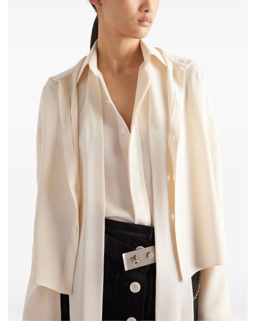 Prada シルクシャツ White