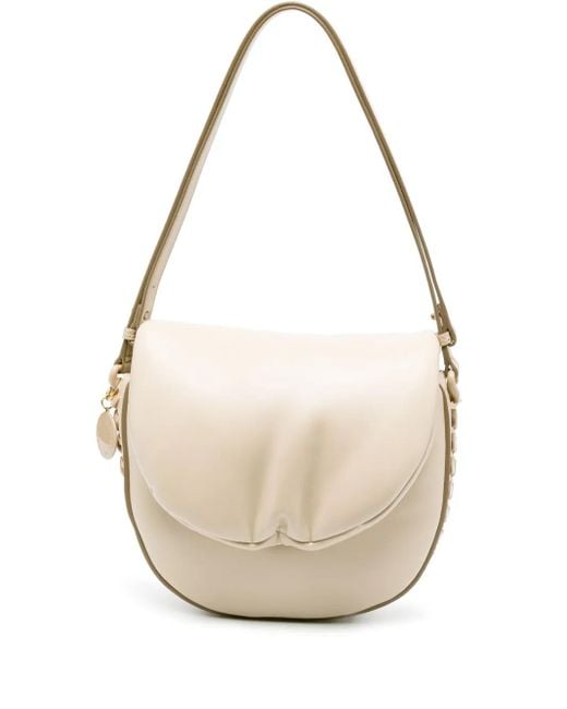 Stella McCartney White Frayme Chain-Link Faux-Leather Shoulder Bag