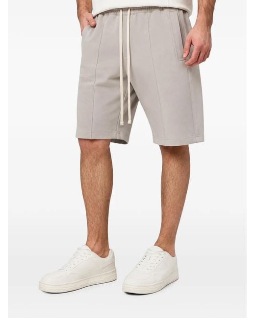 Hamza White Khan Drawstring-Waist Shorts for men