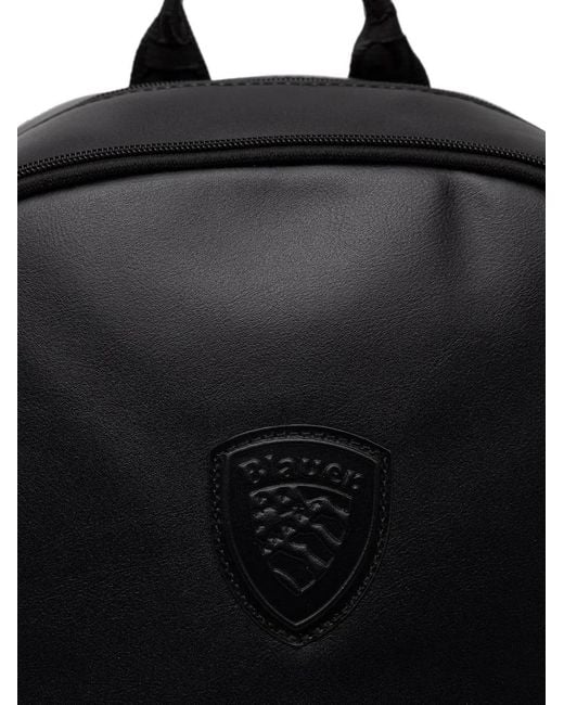Blauer Black Logo-Patch Zip-Around Backpack for men