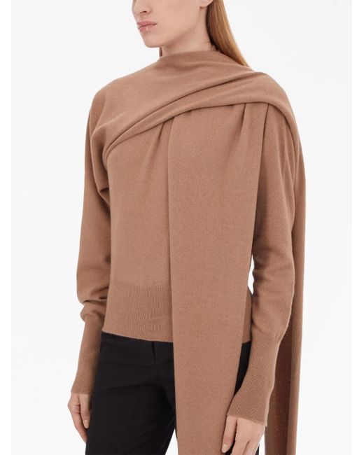 Ferragamo Brown Maglia Con Sciarpa