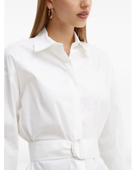 Liviana Conti White Belted Shirt Top