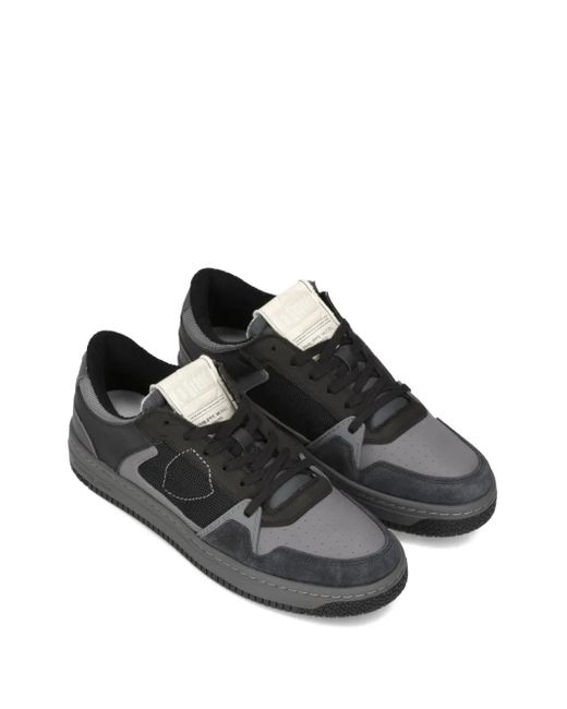 Philippe Model Black Mesh Panelled Low-Top Sneakers for men