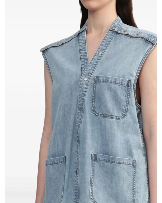 Y. Project Blue Patch Pocket Detailing Denim Vest