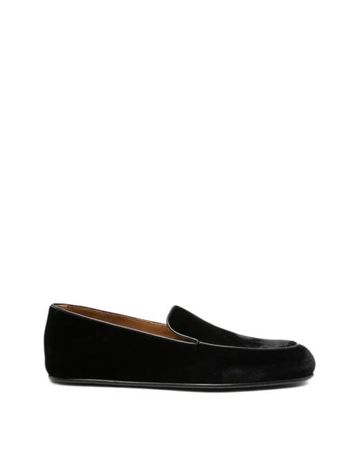 Tom Ford Black Leo Velvet Piped Loafers