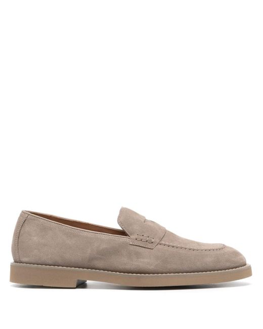 Doucal's Gray Almond Suede Loafers for men