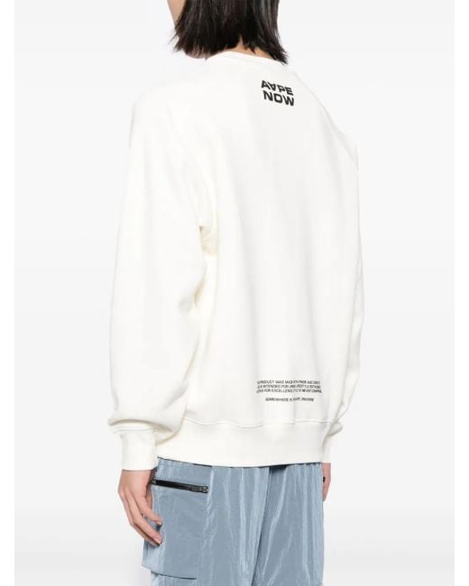 Sudadera con parche del logo Aape By A Bathing Ape de hombre de color White
