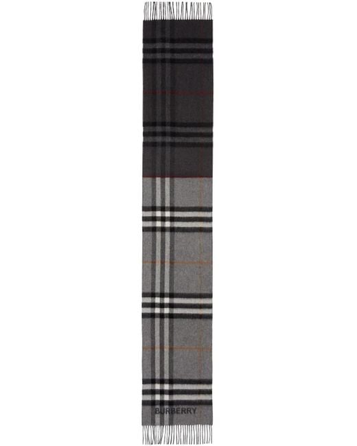 Burberry Black Checked Pattern Scarf