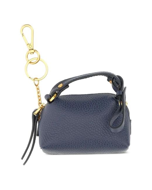 Gianni Chiarini Blue Alifa Hammered Leather Keyring