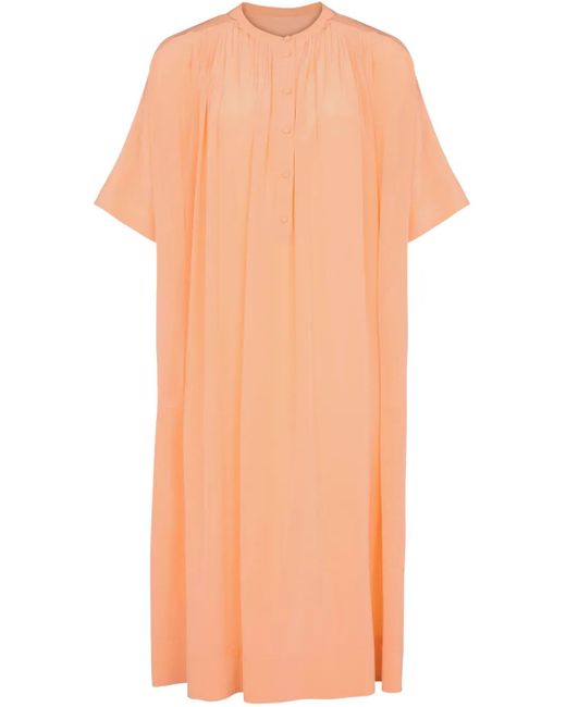 Yves Salomon Orange Jupe En Soie À Coupe Mi-Longue