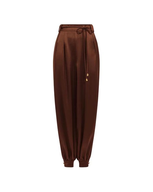 Aje. Brown Siren Pleated Trousers