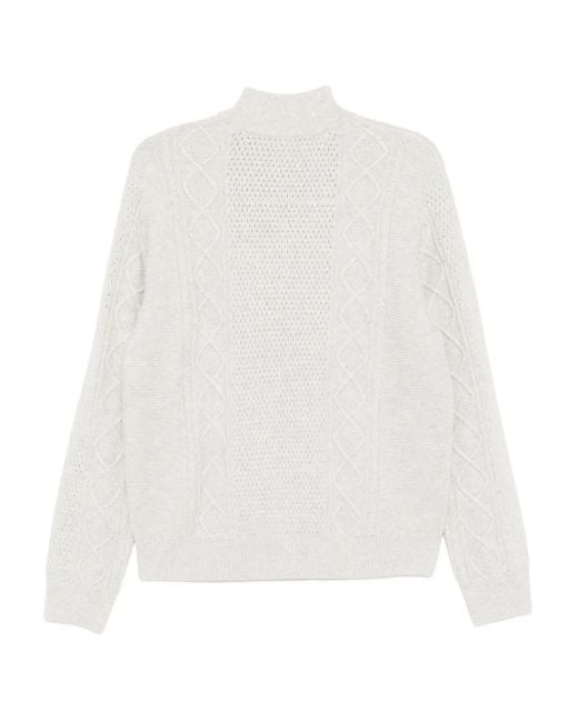 CROQUIS White Half-High Collar Long-Sleeved Sweatshirt for men