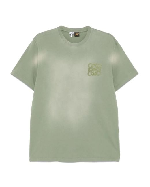 Loewe Green Anagram-Patch T-Shirt for men