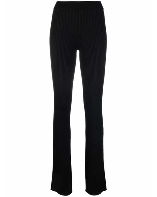 Mrz Blue Ribbed-Knit Trousers