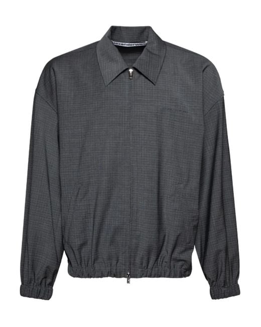メンズ Alexander Wang Checked Zip-up Bomber Jacket Gray