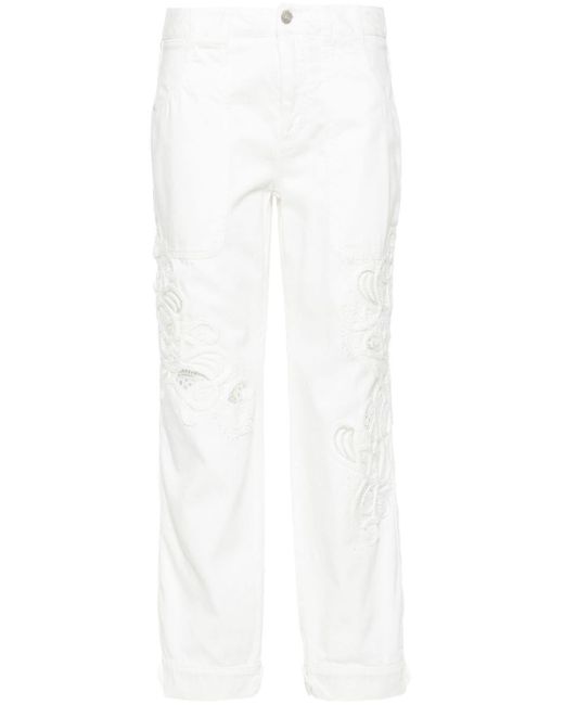Pantalon à ornements en dentelle Ermanno Scervino en coloris White