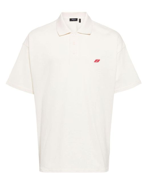 Logo-embroidered cotton polo shirt FIVE CM de hombre de color White