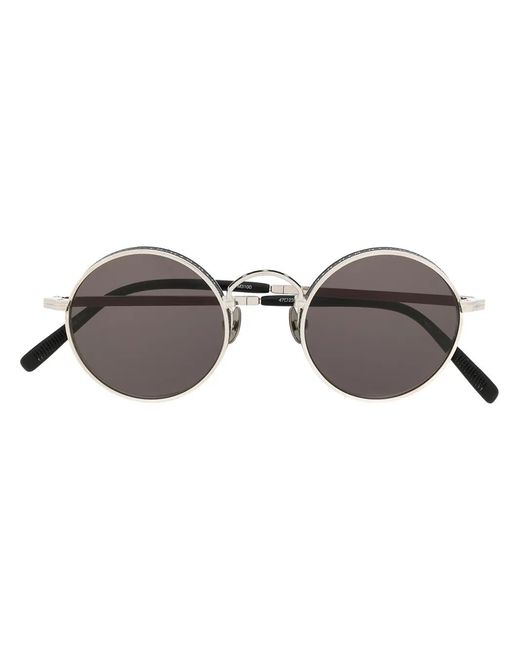 Matsuda Gray Round-Frame Logo Sunglasses
