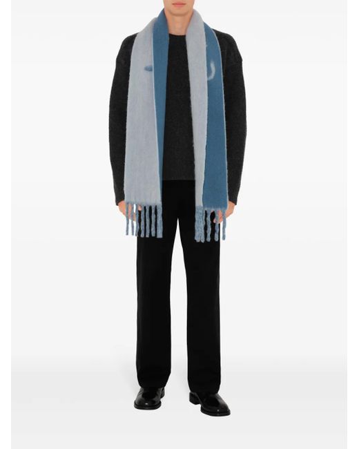 Sciarpa Con Logo A Intarsi di Burberry in Blue