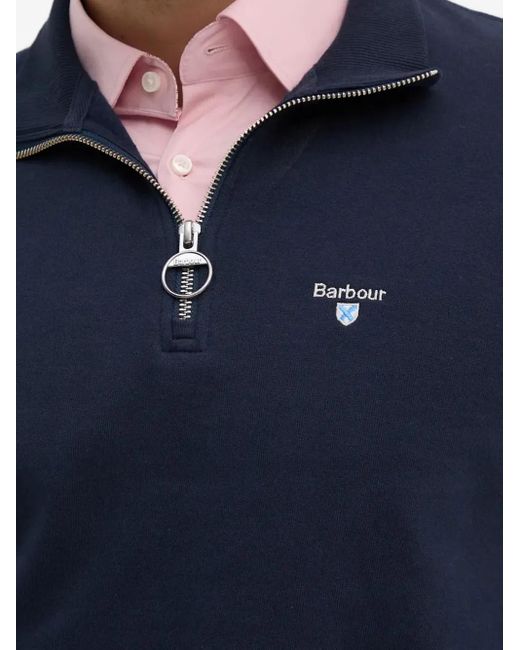 Barbour Blue Zip Sweatshirt for men