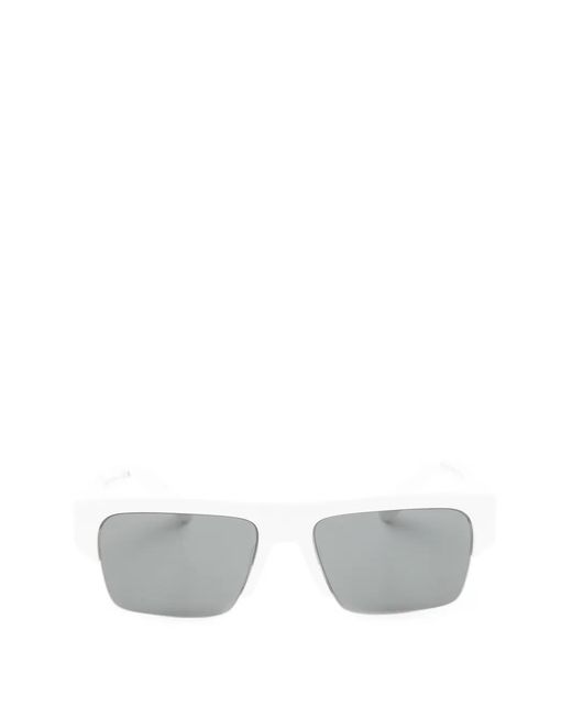 Prada White Square-Frame Sunglasses