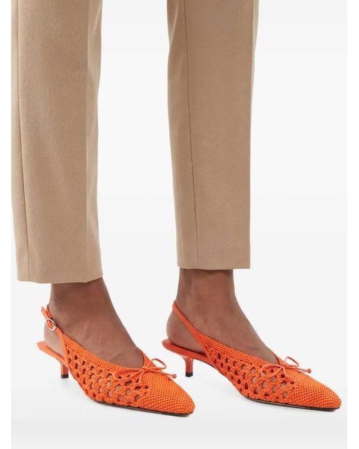 Jacquemus Red The Low Cubisto Slingbacks