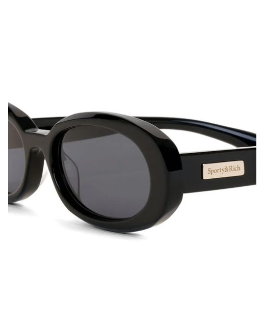 Sporty & Rich Black Oval-Frame Sunglasses