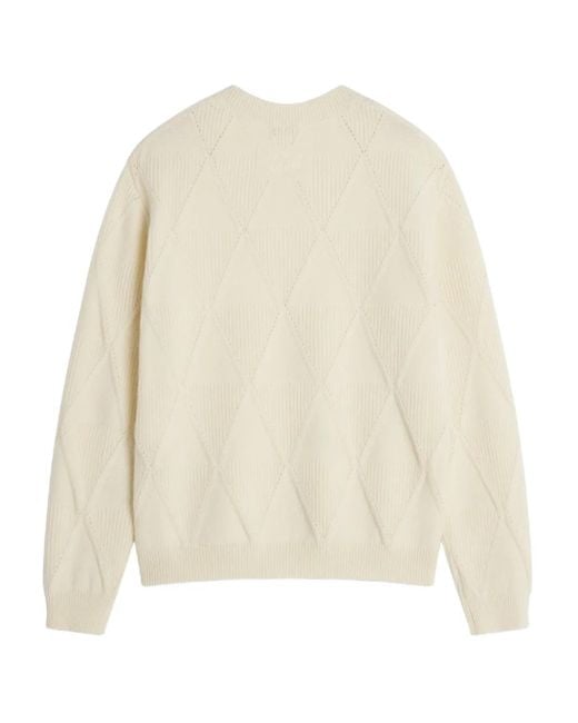 Jersey De Lana Con Motivo A Rombos Maison Kitsuné de hombre de color Natural