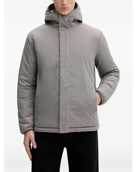 Marc O' Polo Gray Hooded Quilted Jacket for men