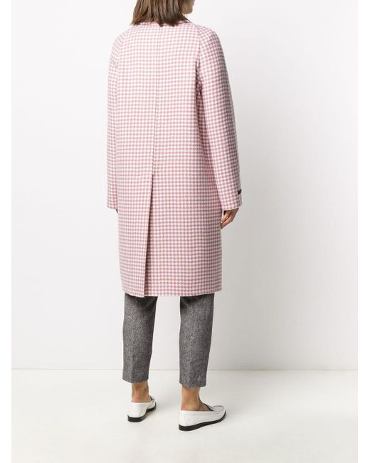 Manzoni 24 ウール ハウンドトゥース コート カラー ピンク Lyst