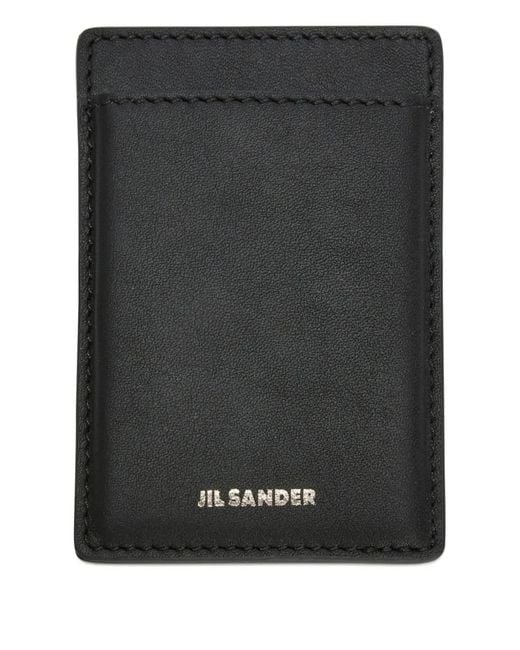 Jil Sander Black Logo-Print Card Holder for men
