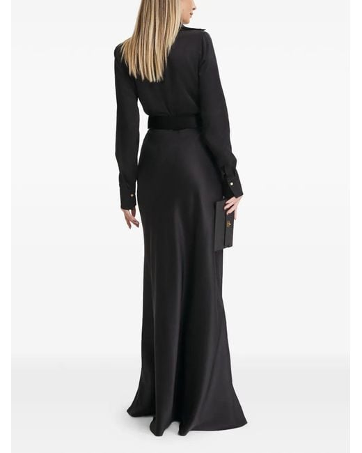 Il Volo Black Kate Belted Maxi Dress