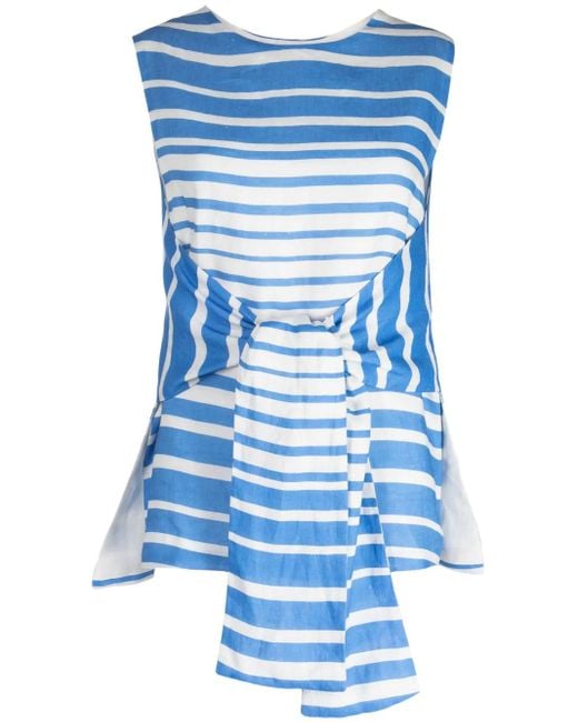Bambah Blue Sicily Striped Linen Tunic