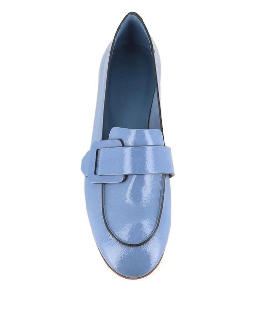 Roberto Del Carlo Blue Buckle-Strap Loafers