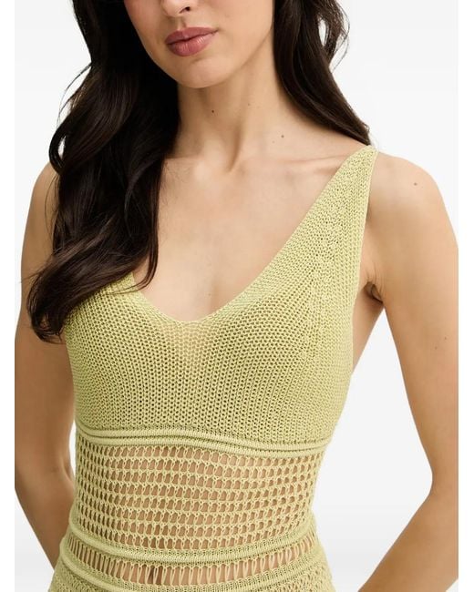 Guess Metallic Openwork Knitted Maxi Dress