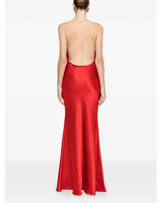 nissa red dress Nissa Crystal Embellished Maxi Dress