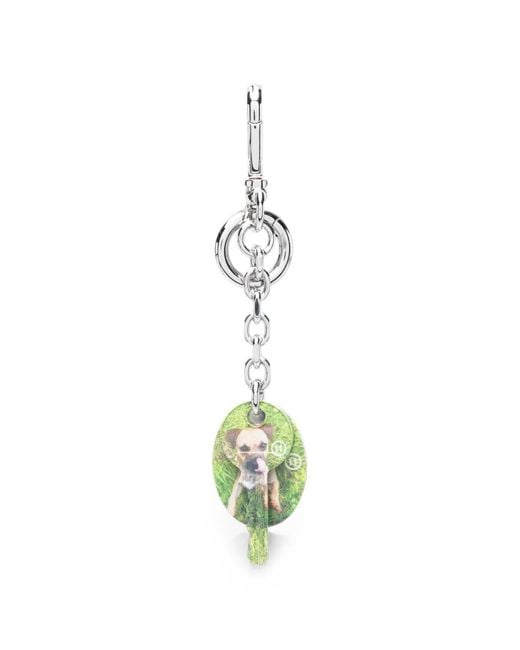Maison Margiela Metallic Dog-Print Keyring