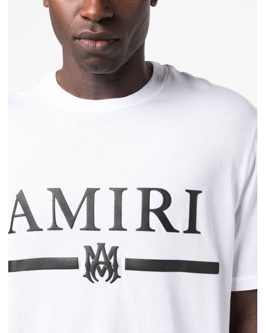 Amiri White Logo-appliquéd Cotton-jersey T-shirt for men