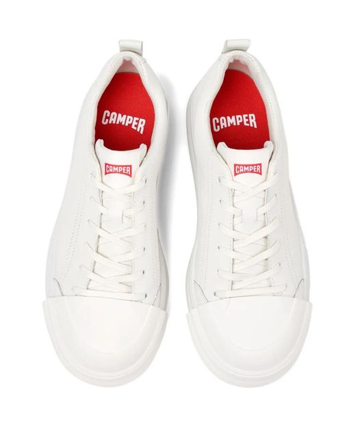 Camper White Junction Runner Lace-Up Leather Low-Top Sneakers for men