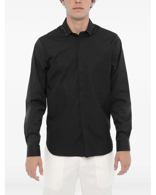 Neil Barrett Black Cut-Out Bolt Slim-Fit Shirt for men