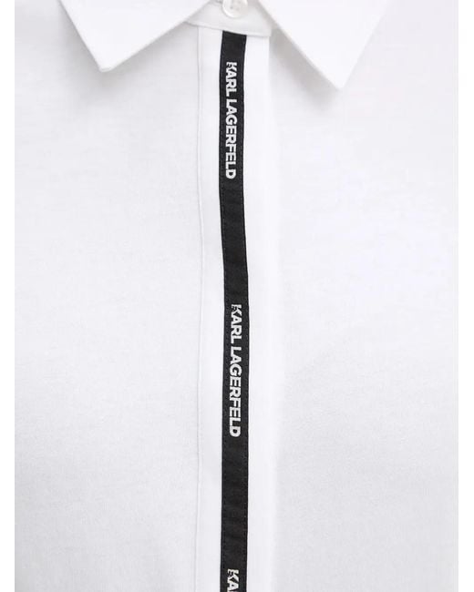 Karl Lagerfeld White Logo-Tape Shirt