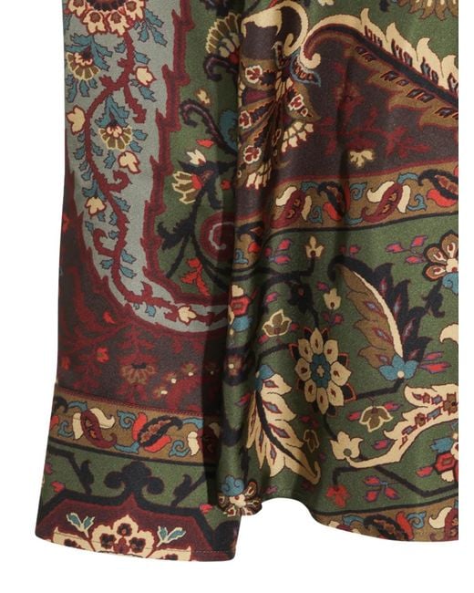 Etro Brown Silk-Blend Jacquard Shirt With Houndstooth Motif And Print for men