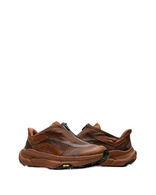 Hoka One One Brown Project Transport Zip-Detail Sneakers