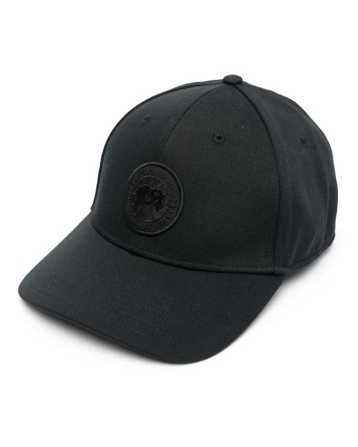 Canada Goose Black Logo Patch Raffia Cap