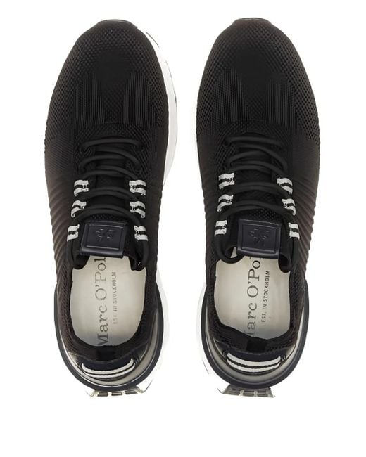 Marc O' Polo Black Mesh-Panel Sneakers for men