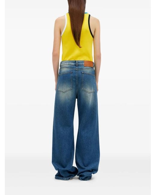 MSGM Blue Jeans mit weitem Bein
